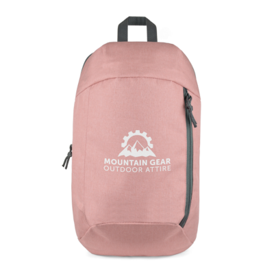 Pink branded backpack